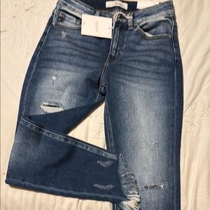 Women's Blue Distressed Jeans